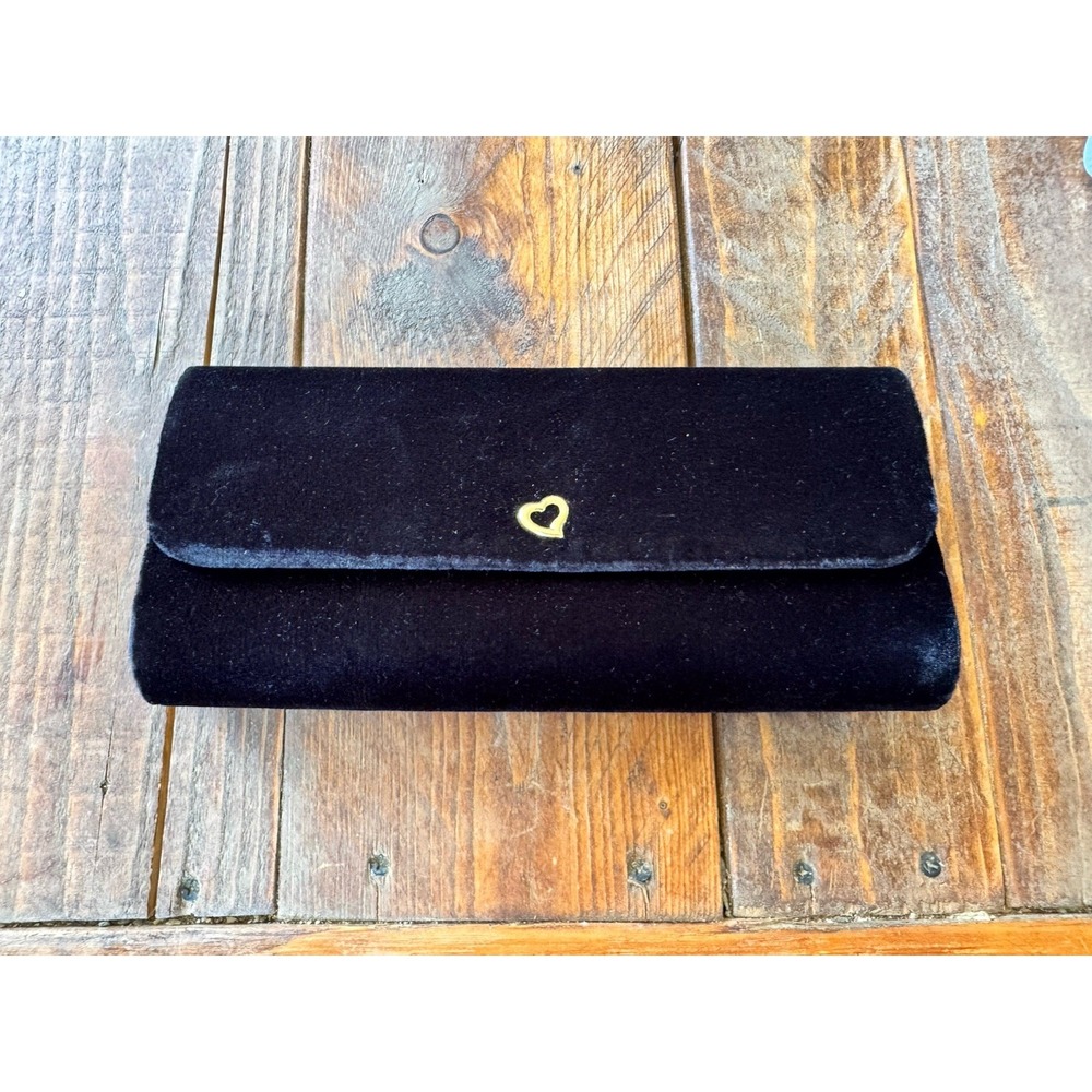 Victoria's Secret Vintage Velvet Clutch Wallet Black Chic Classy Preppy Sexy